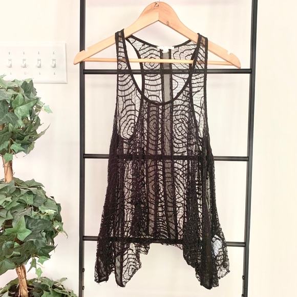 Urban Outfitters Black Lace Tank - Picture 1 of 9